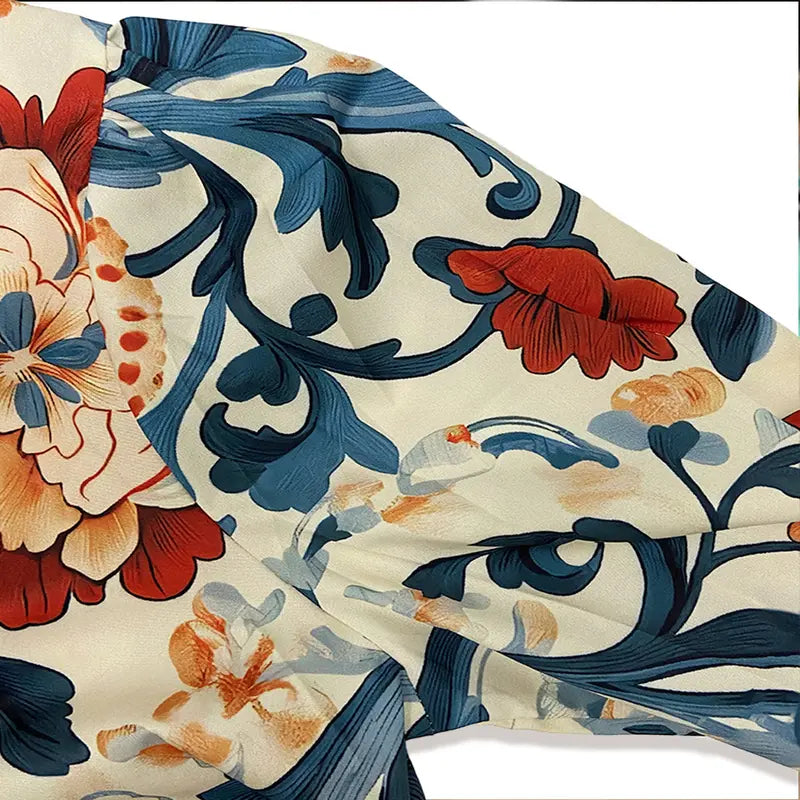 SERENITY | Classy Vintage Floral Print Blouse
