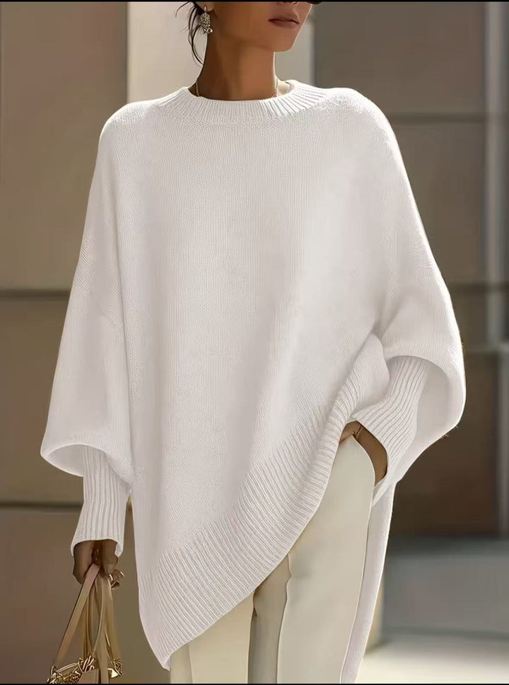 Women's Crew Neck Oversized Sweater in white