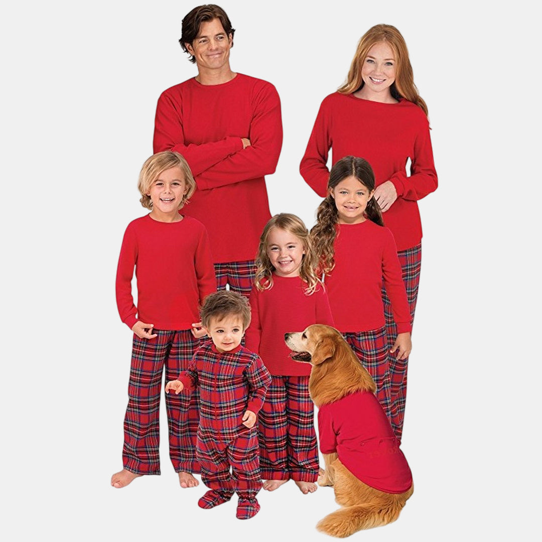 Matching Family Christmas Pajamas in red