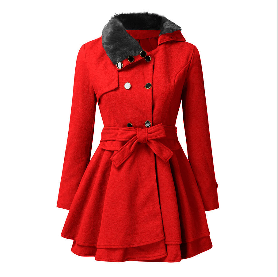 Women's Short Trench Coat in red