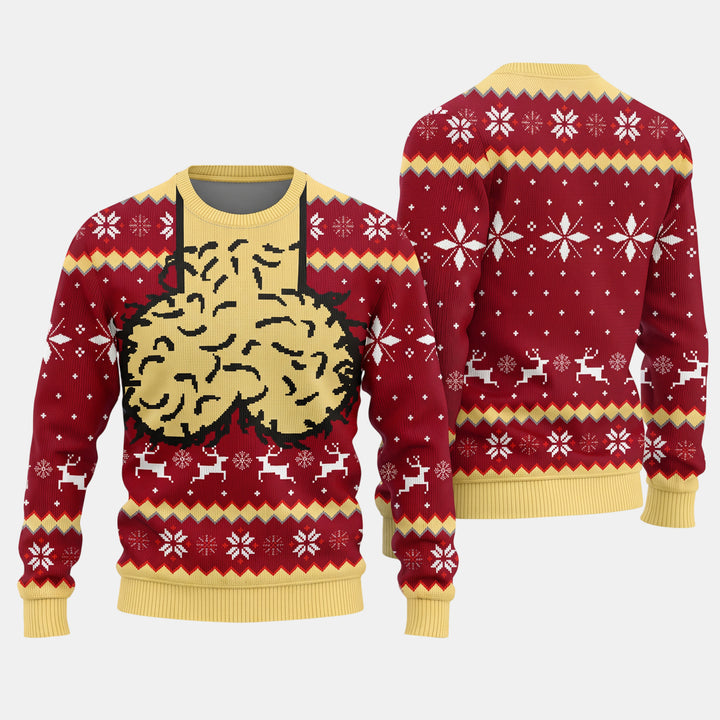 Women's Ugly Christmas Sweater in burgundy
