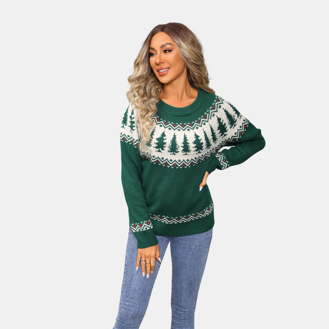 Women's Fair Isle Christmas Sweater in green