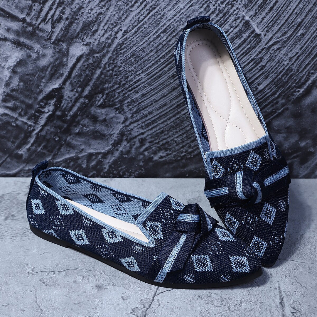 Women's Comfort Orthopedic Loafers in navy geometric