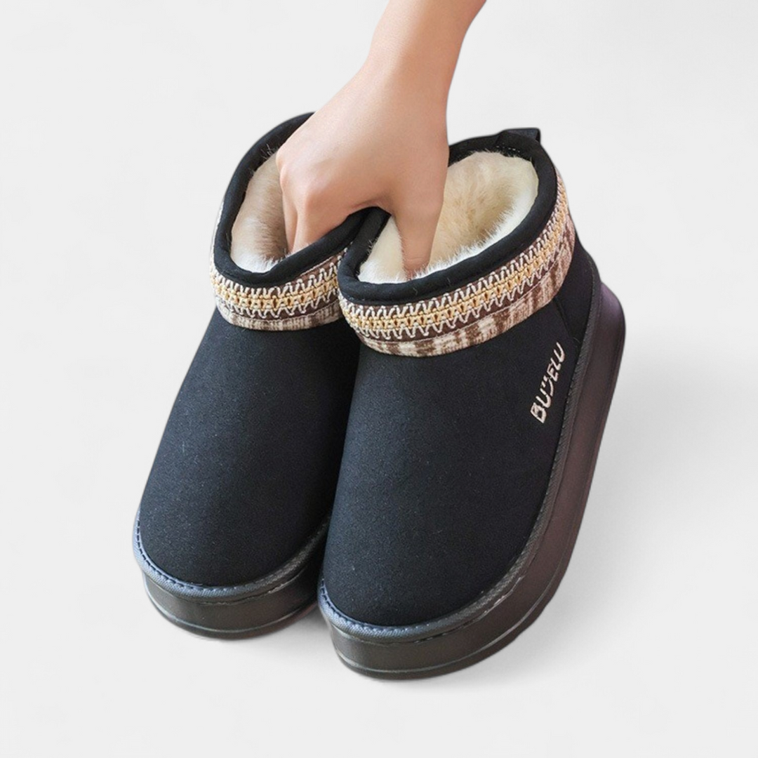 Women's Platform Slipper Boots, Fur Lined House Slippers
