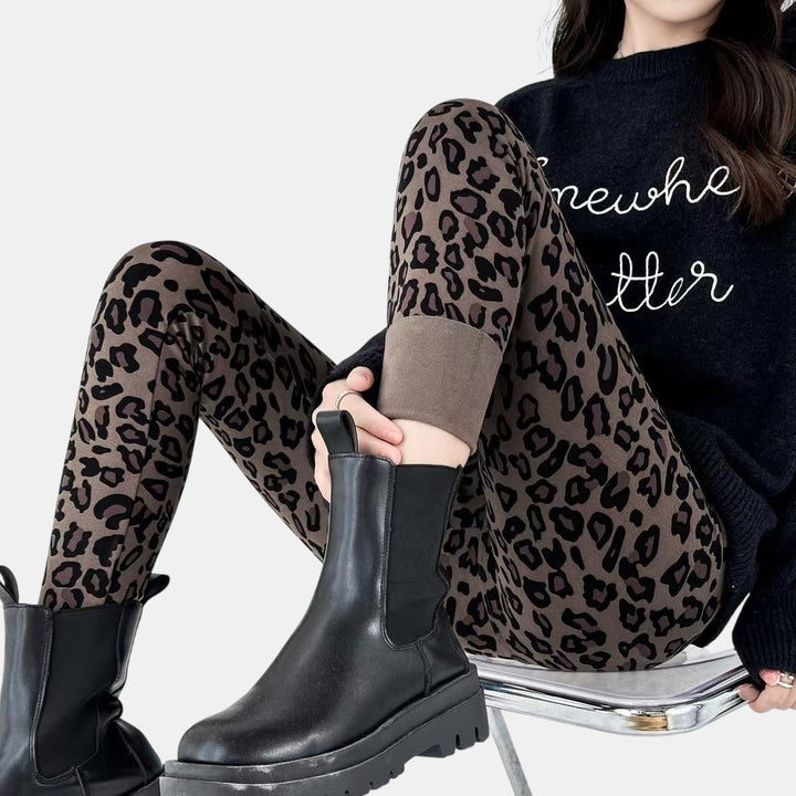 Leopard print fabric close up