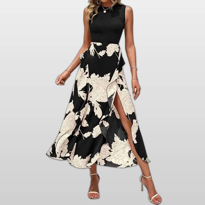 LOTTIE | Boho Floral Ruffle Midi Dress