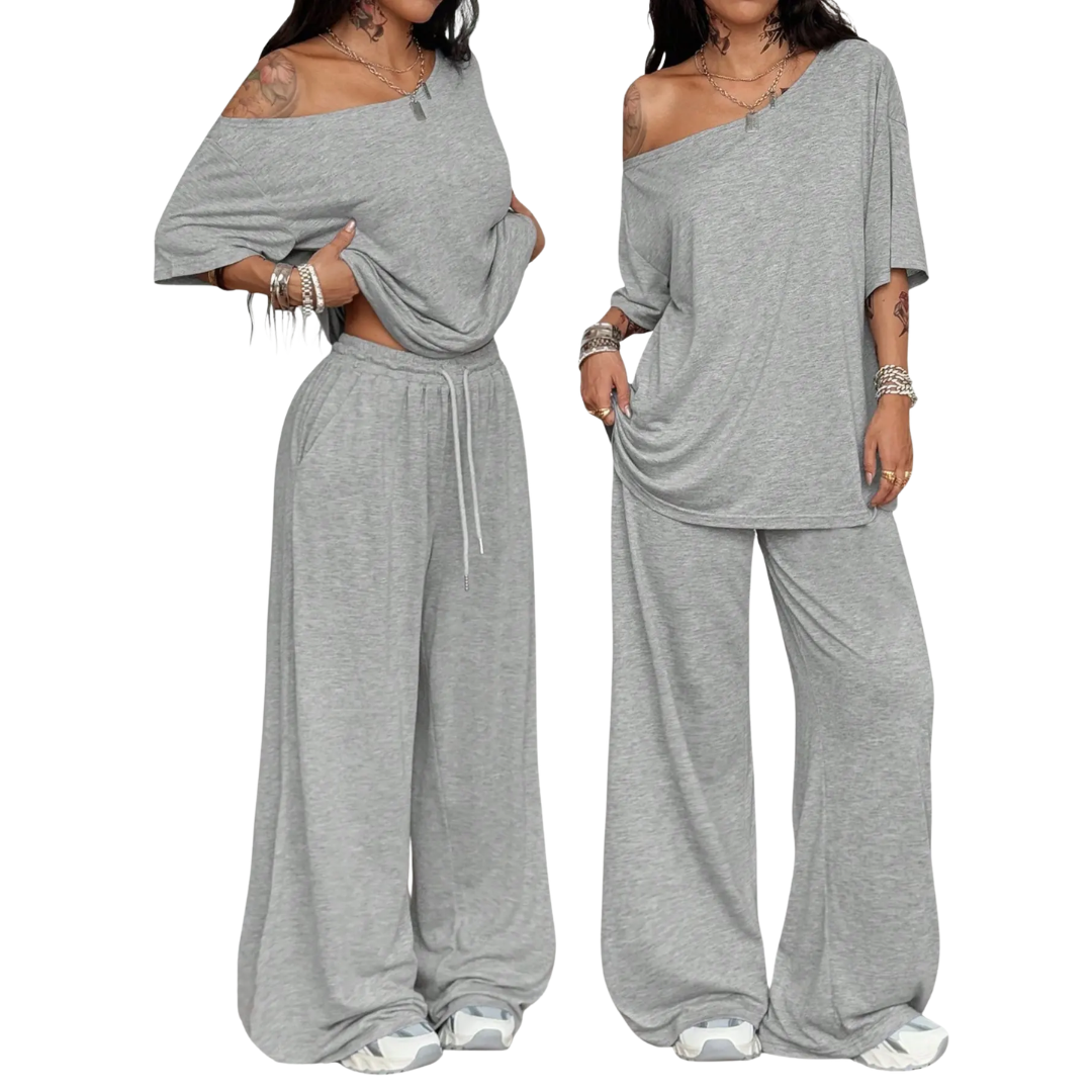 BROOKLYN | Relaxed Wide Leg Casual Women's Set