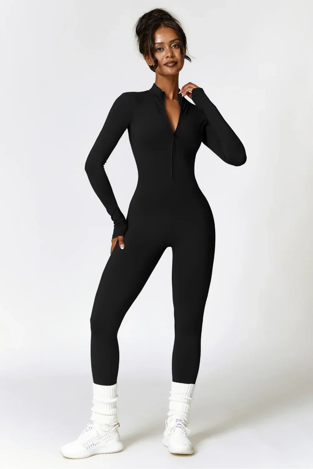 CASSIA | Women's Fleece-Lined Jumpsuit | Zip-Up Turtleneck Active One-Piece