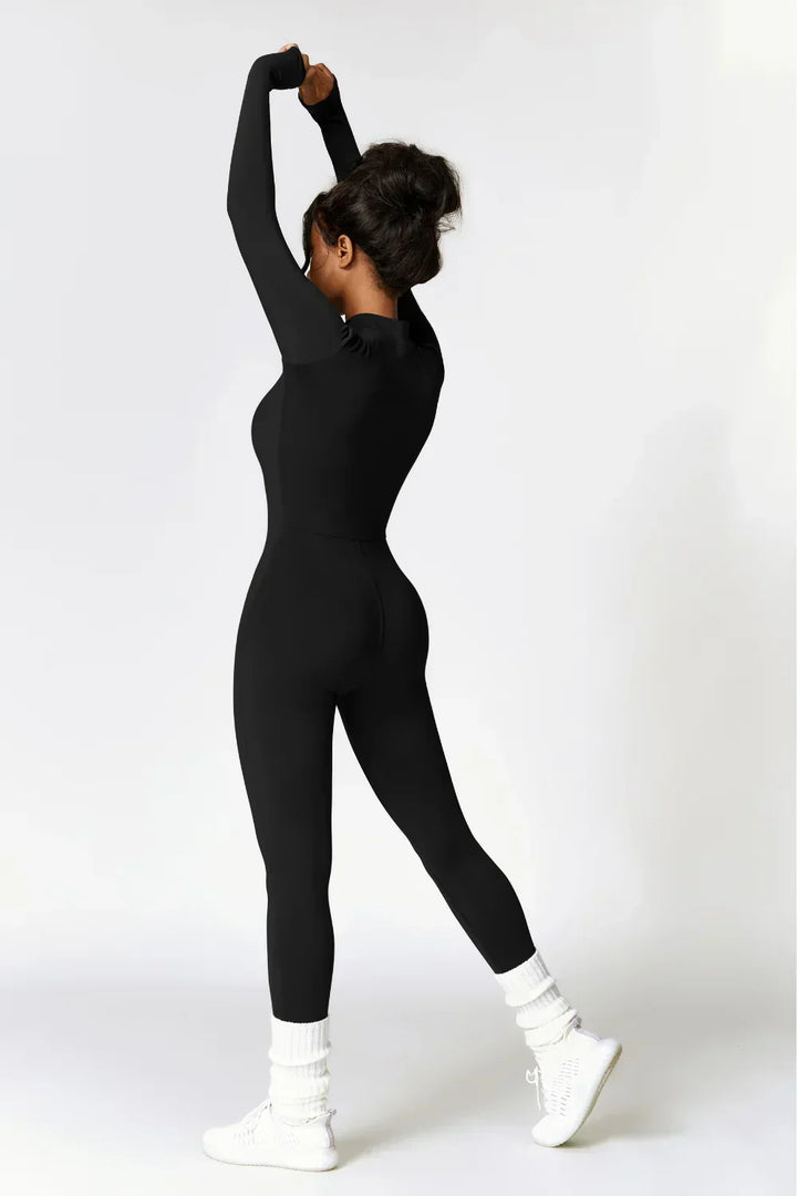 CASSIA | Women's Fleece-Lined Jumpsuit | Zip-Up Turtleneck Active One-Piece