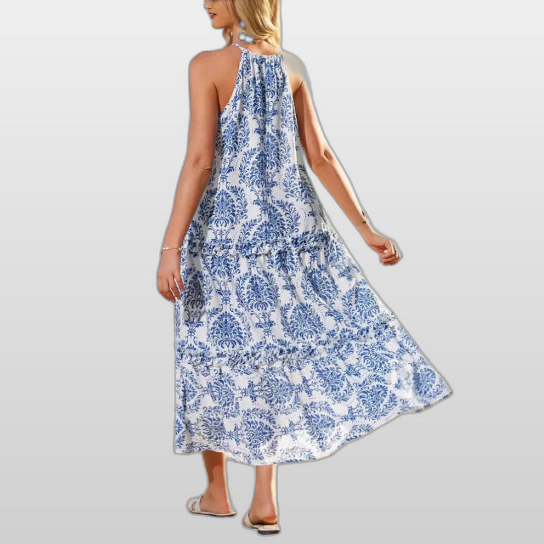 CATHY | Floral Halter Maxi Dress