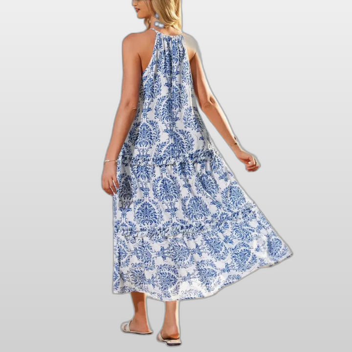 CATHY | Floral Halter Maxi Dress
