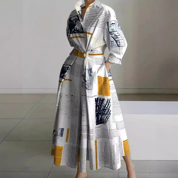 SOFER | Elegant Front Wrap Collared Maxi Dress