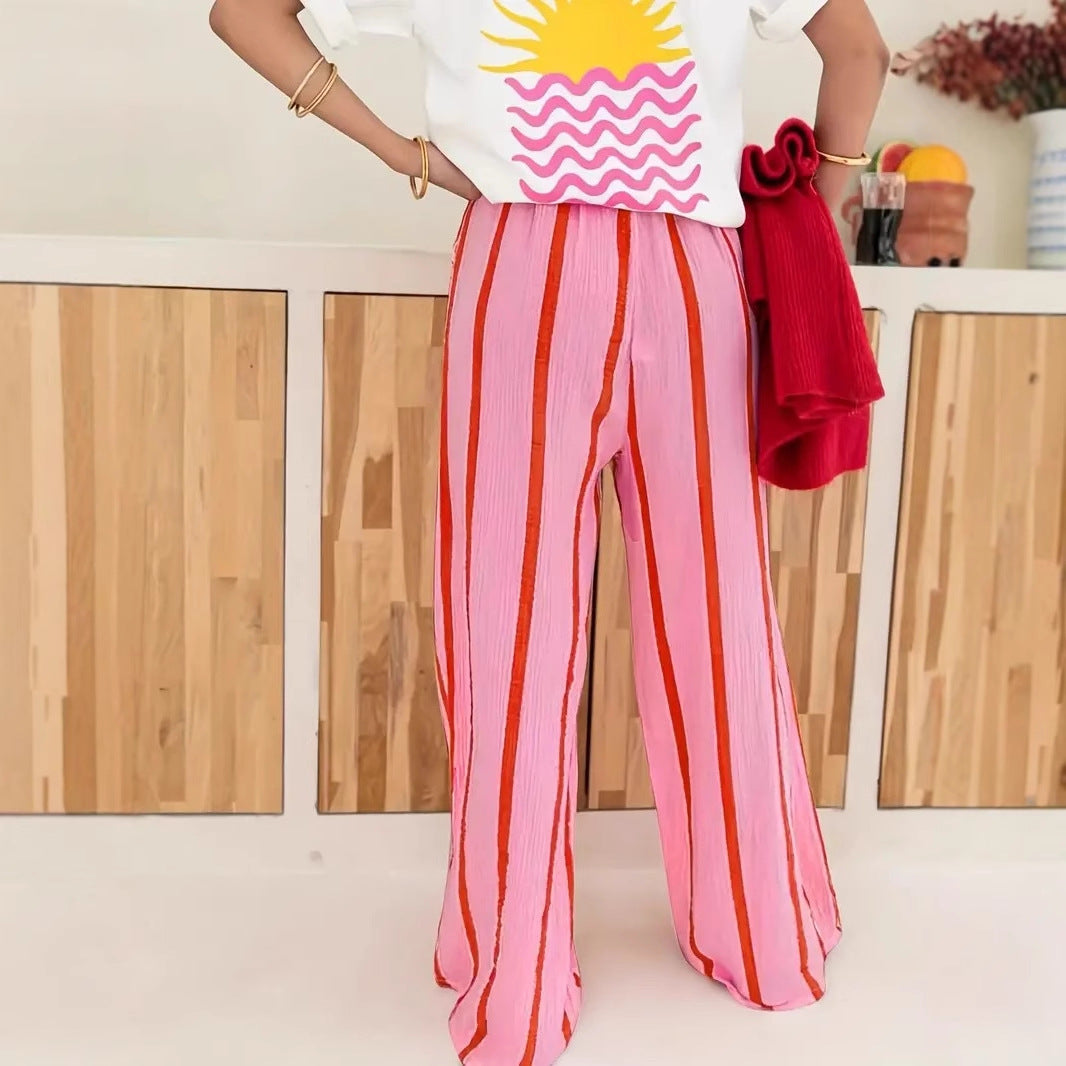 CHARO | Women's Wide Leg Striped Pants