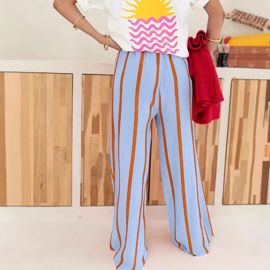 CHARO | Women's Wide Leg Striped Pants