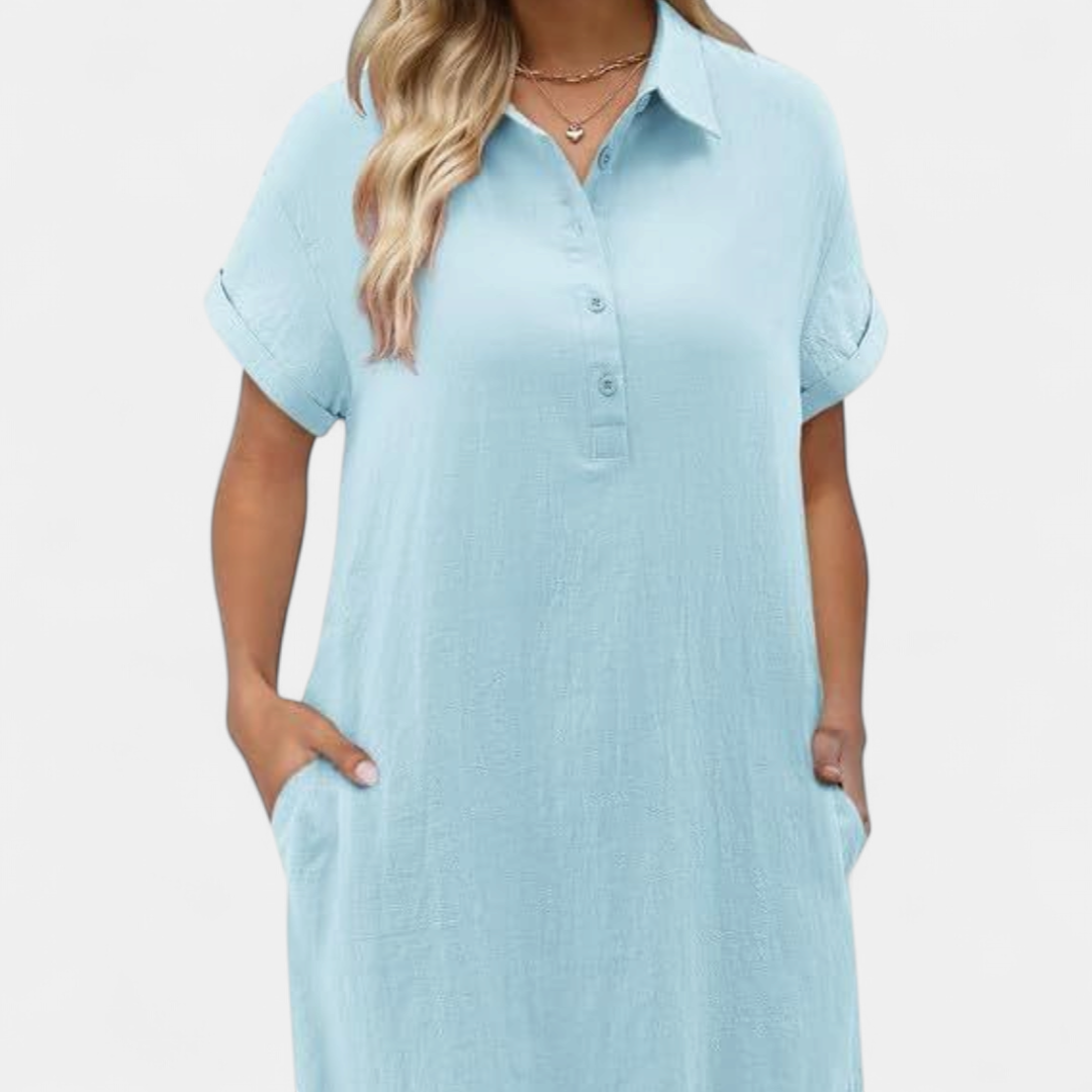 MAREN | Relaxed Short Sleeve Summer Sundress for Women | Casual Everyday Dress