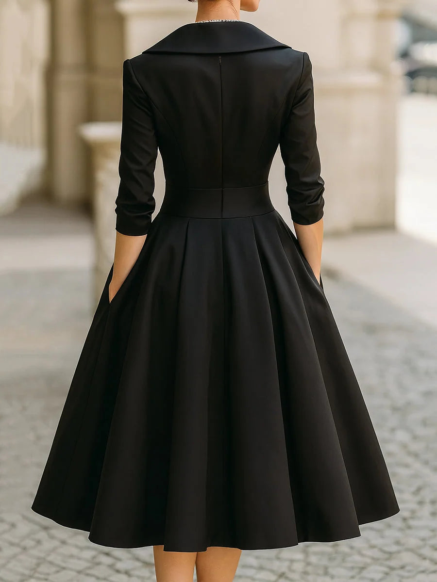 Women's Cocktail A Line Dress in black