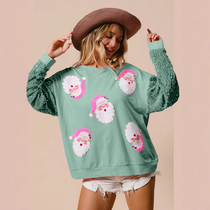Women's Oversized Ugly Christmas Sweater detail