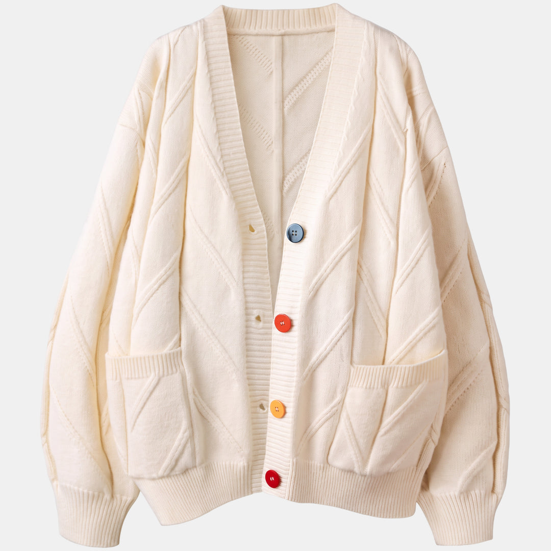 Women's Oversized Ugly Christmas Sweater in apricot