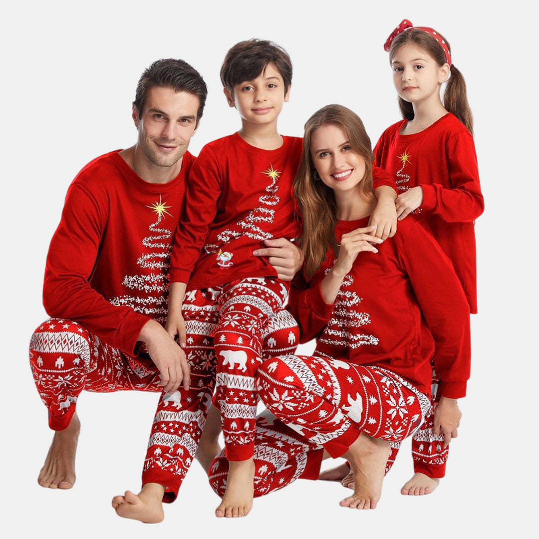 Matching Family Christmas Pajamas in red