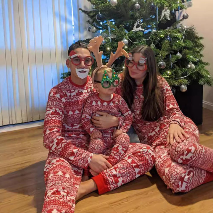 Matching Family Christmas Pajamas in red