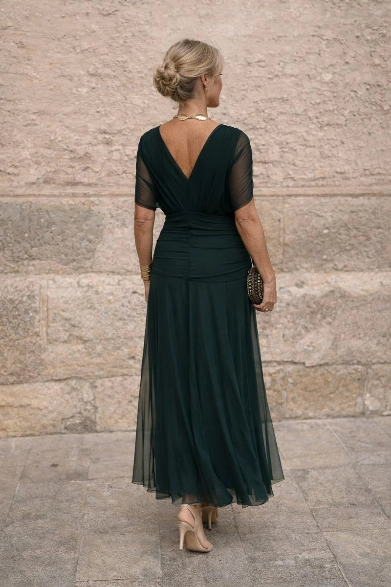 Women's Holiday Cocktail Dress in dark green