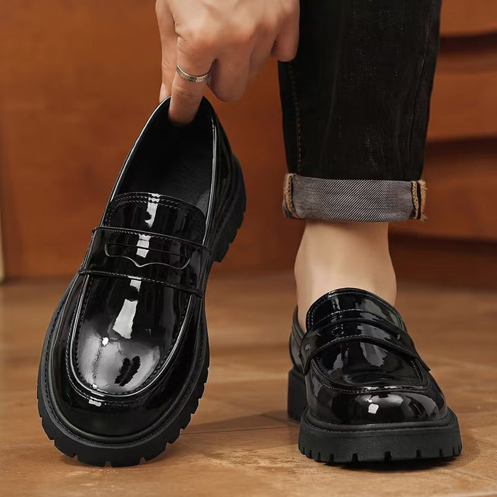 Chunky Orthopedic Loafers in glossy black