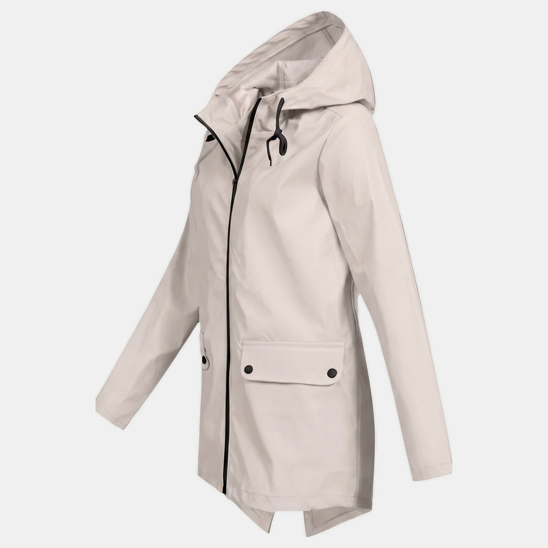 Women's Lightweight Waterproof Rain Jacket, Short Full Zip