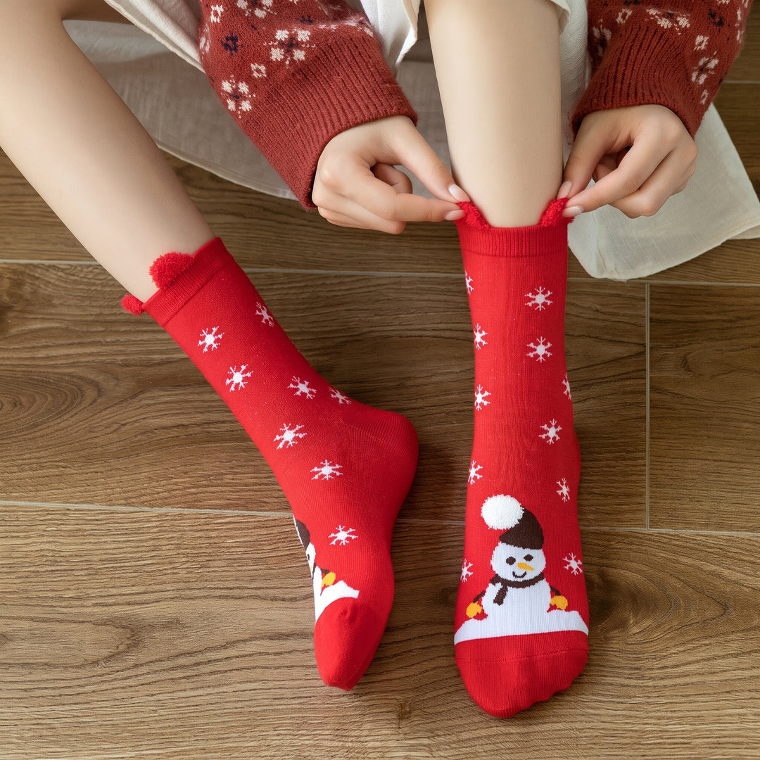 Holiday Fun Christmas Socks 5 Pack, Unisex Festive Santa Tree