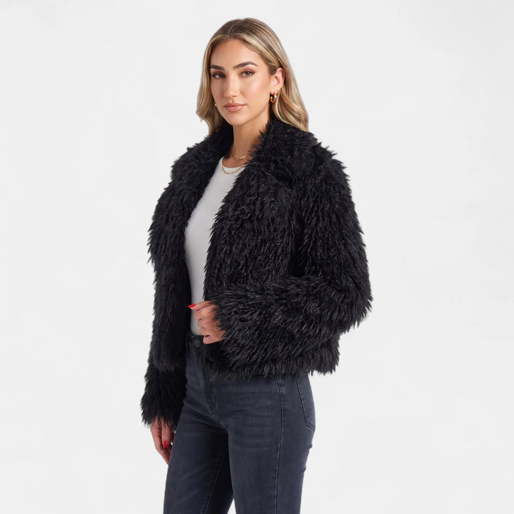 Women's Faux Fur Coat, Oversized Open Front Long Sleeves