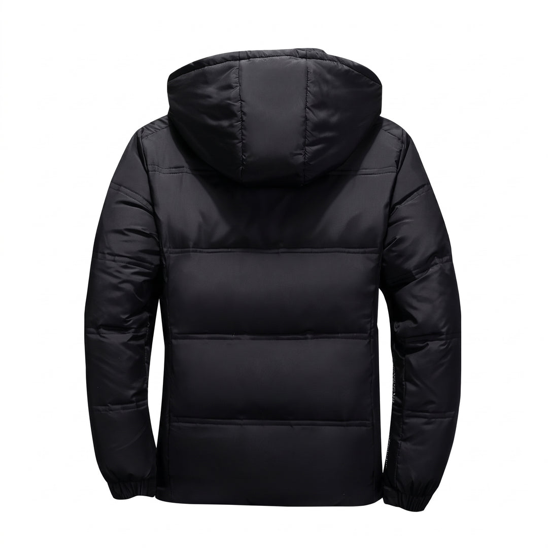 Men's Cropped Hooded Puffer Jacket, Short Winter Padded