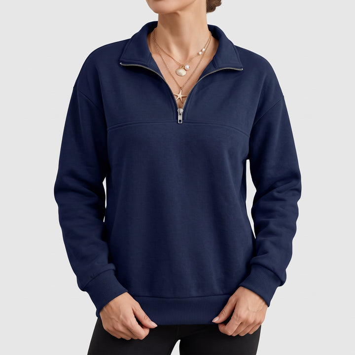 Women's Quarter Zip Sweater, Collared Pullover