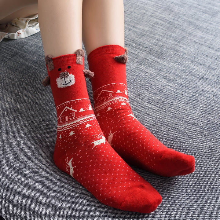 Embroidered Plush Christmas Socks 3 Pack, Unisex Fuzzy Festive Fun