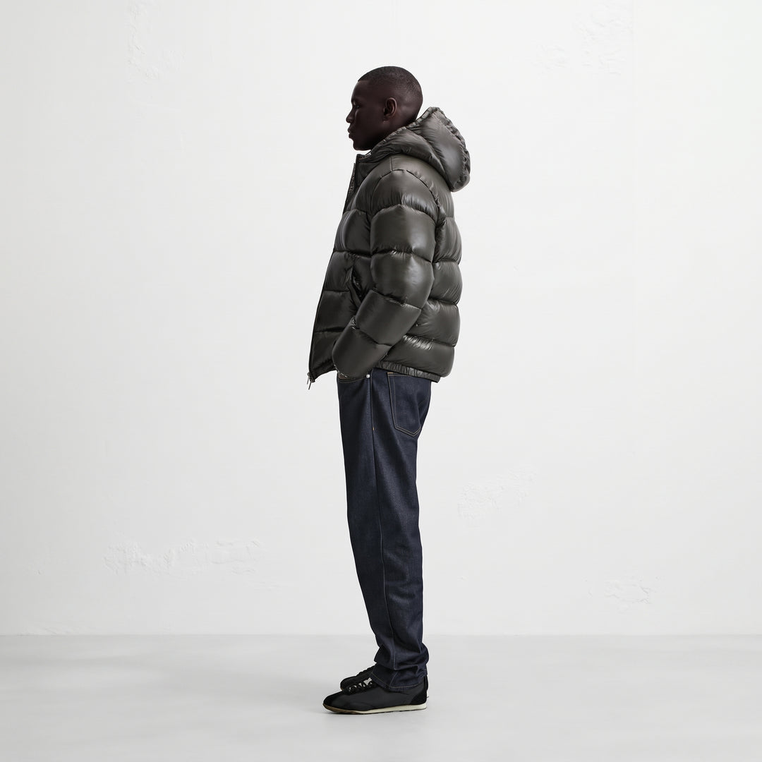 Men's Hooded Puffer Jacket, Quilted Bubble Coat