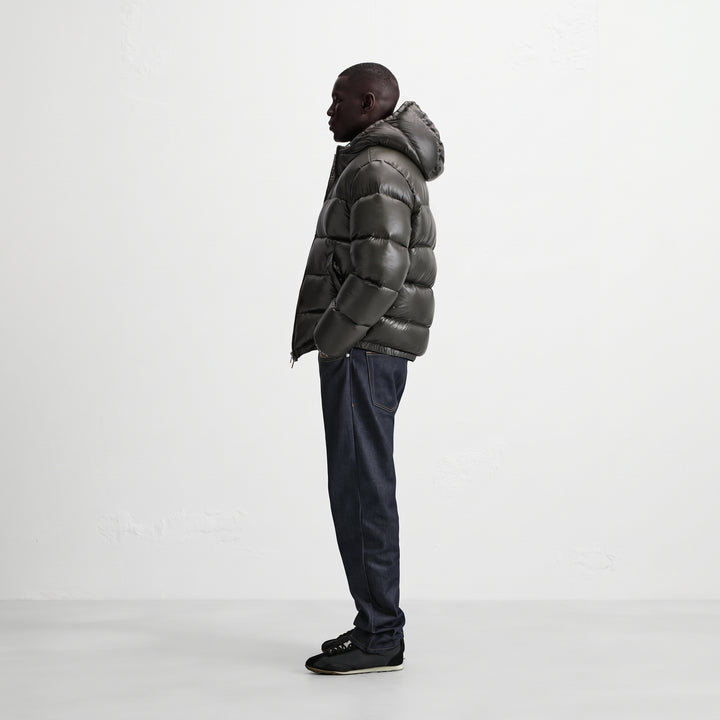 Men's Hooded Puffer Jacket, Quilted Bubble Coat