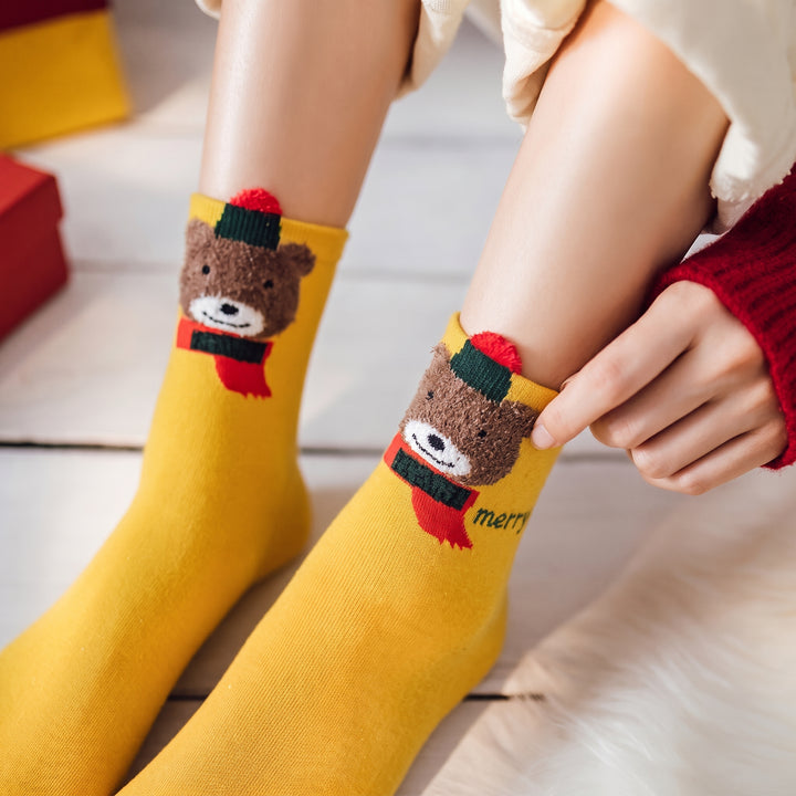 Holiday Fuzzy Christmas Socks 3 Pack, Unisex Festive Fun