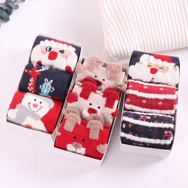 Holiday Fuzzy Christmas Socks 3 Pack, Unisex Festive Gifts Fun