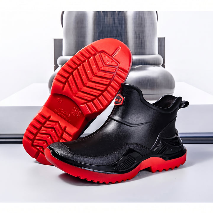 Men's Ankle Comfortable Winter Boots, Pull Tab Lug Sole