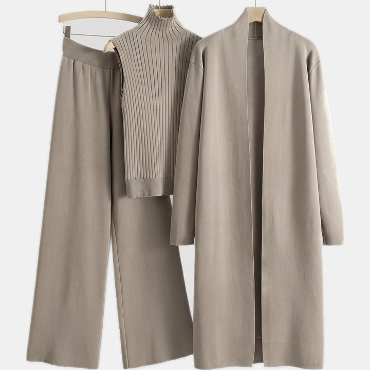 Women's Cardigan Sweater Turtleneck Knit Lounge Set & Pants