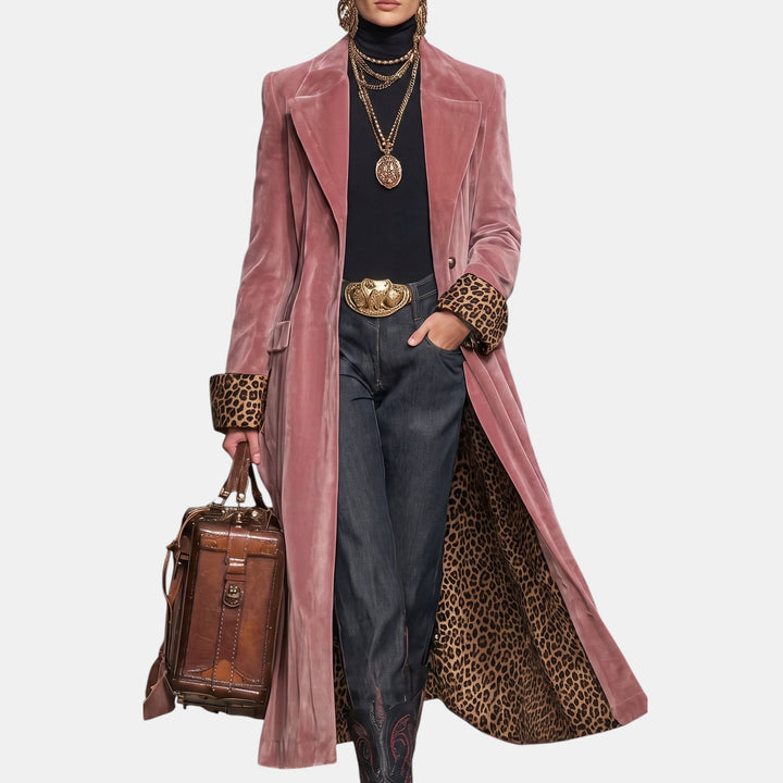 Women's Long Duster Coat, Belted Waist Side Pockets