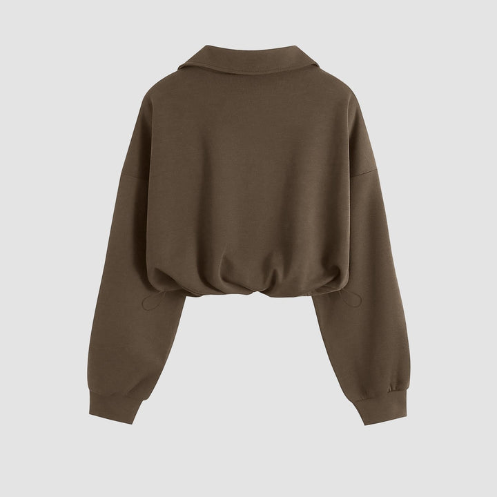 Women's Quarter Zip Sweater, Pullover Collared