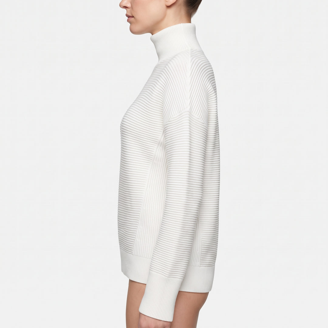 Women's Quarter Zip Sweater, Oversized Ribbed Knit Pullover