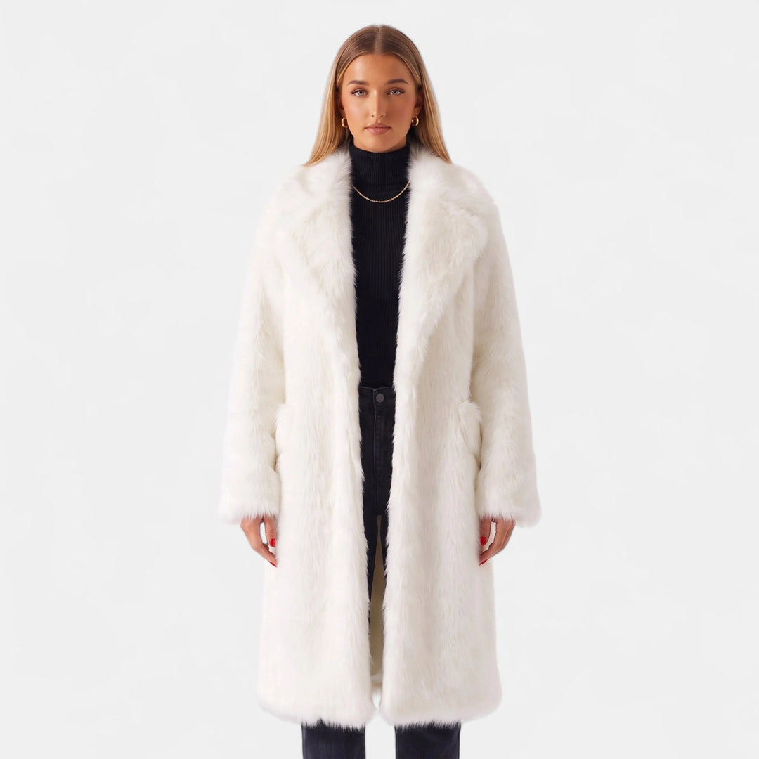 Women's Oversized Faux Fur Coat, Shaggy Open Front Boxy