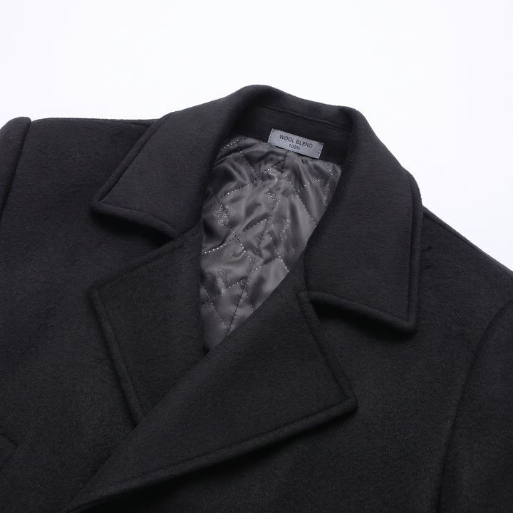 Men's Long Winter Trench Coat, Lined Tailored Double Breasted