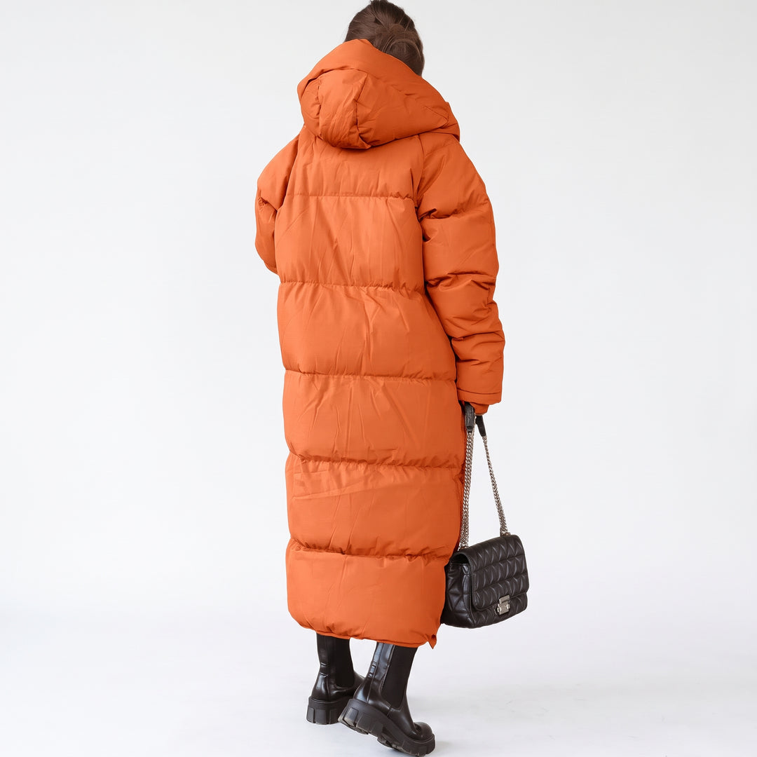 Women's Long Winter Puffer Jacket, Bubble Quilted Hooded Oversize
