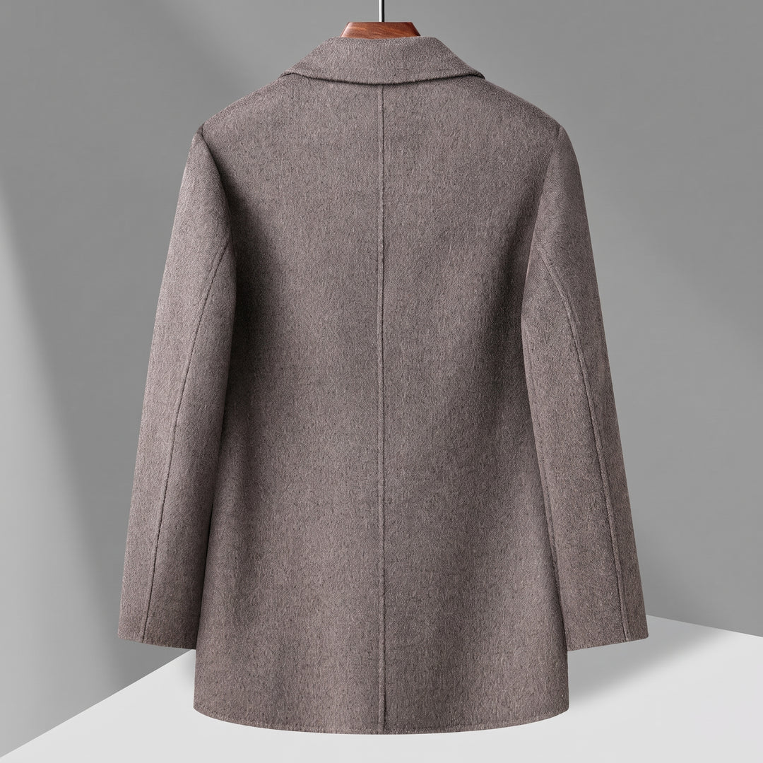 Men's Double Breasted Winter Peacoat, Tailored Notch Lapel