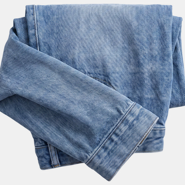Women's Longline Oversized Denim Jacket, Button Front