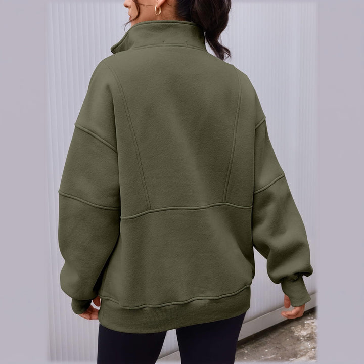Women's Quarter Zip Sweater, Oversized Pullover with Pockets