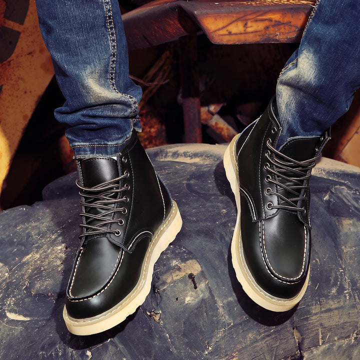 Men's Work Comfortable Orthopedic Winter Boots, Lace Up Ankle