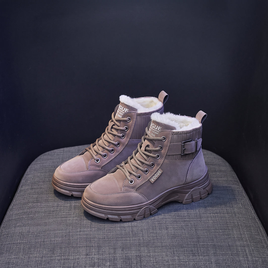 Women's Snow Comfortable Winter Boots, Lace Up Ankle Fur Lined