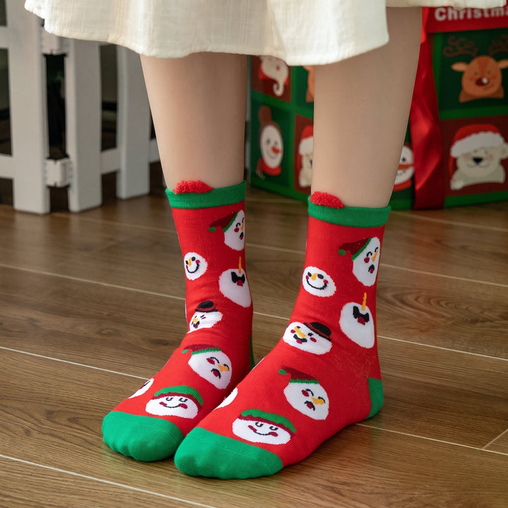 Holiday Fun Christmas Socks 5 Pack, Unisex Festive Santa Tree